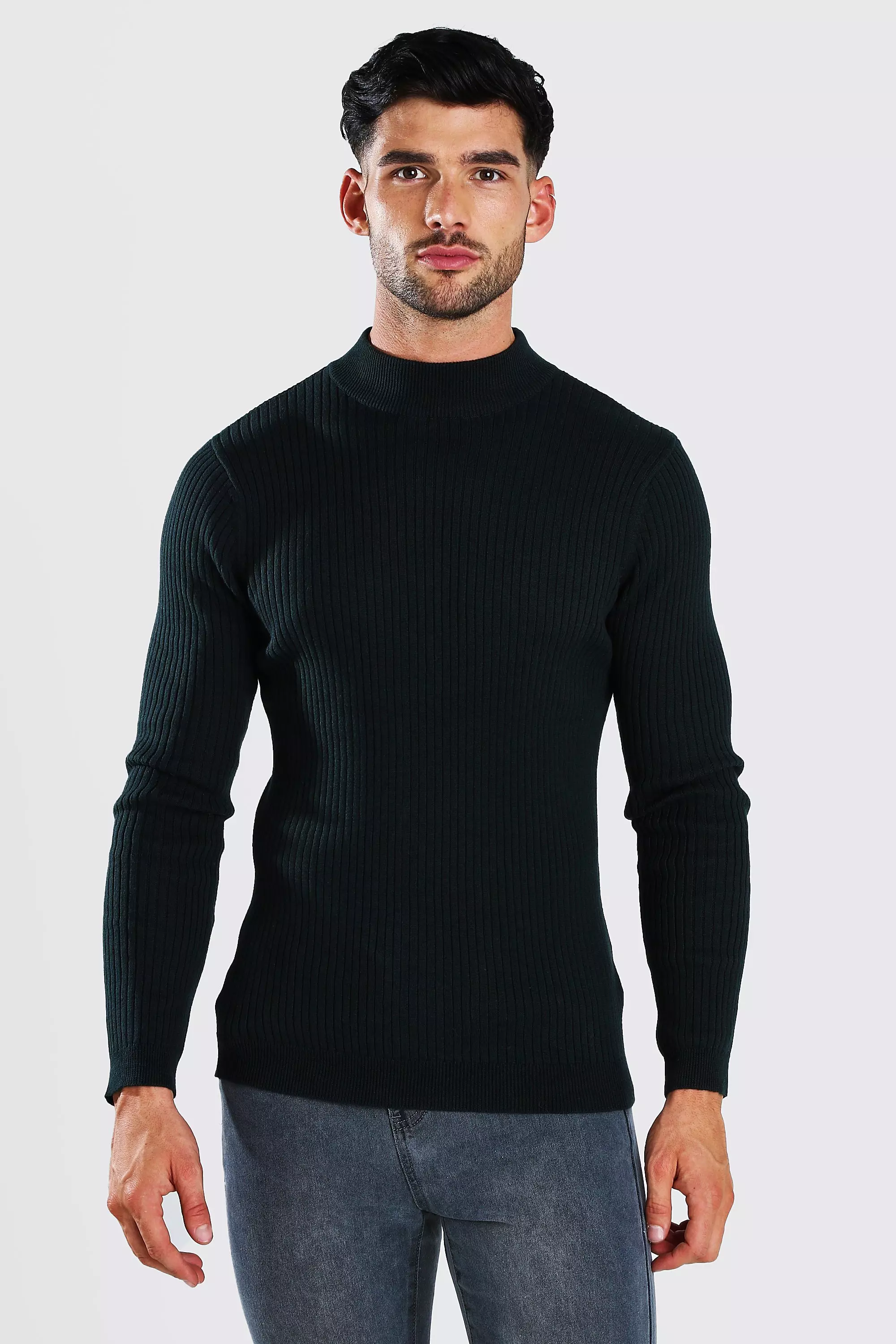 Men's ribbed 2025 turtleneck sweater